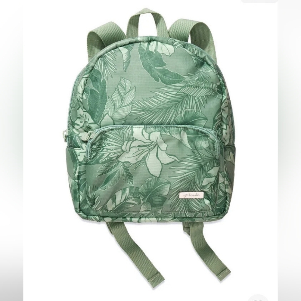 NWT Victoria's Secret VS PINK Mini Backpack Dusty Teal Floral